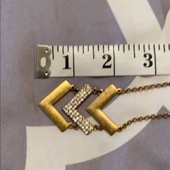 J. Crew brass rhinestone arrow pendant necklace - Picture 7 of 7
